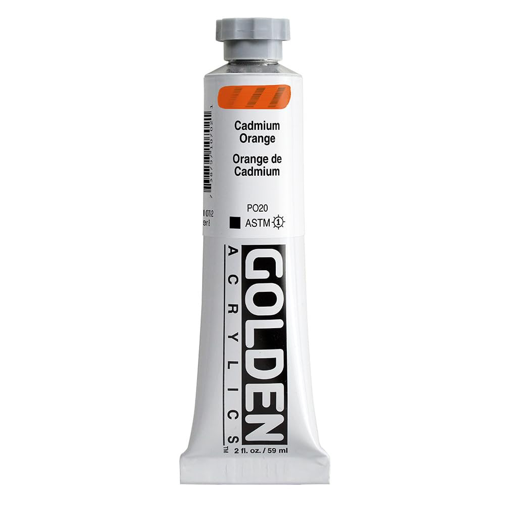 GOLDEN Heavy Body Acrylics, Cadmium Orange, 2 fl. oz. Tube, Professional Acrylic Paint, Opaque