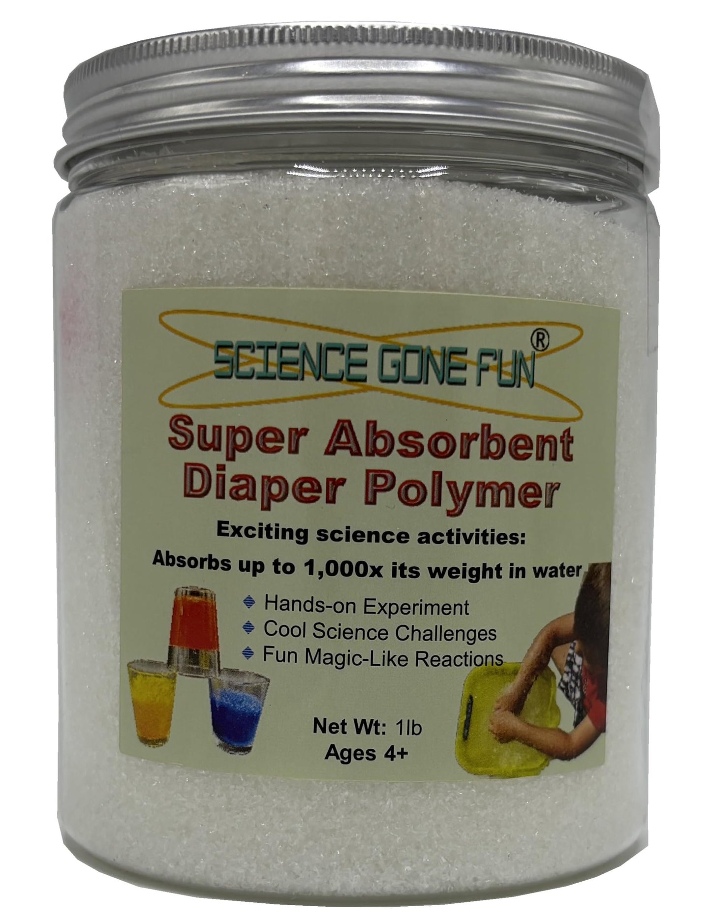 1 Pound Sodium Polyacrylate Super Absorbent Diaper Polymer Science Educational Innovations Item