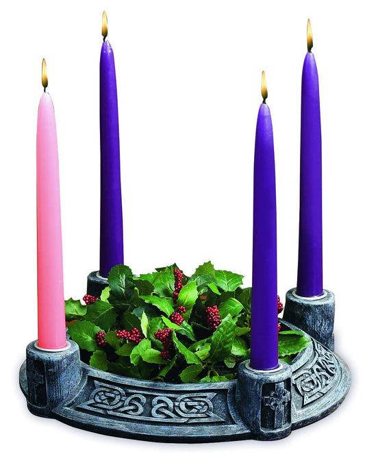 Abbey Gift (Abbey & CA Gift) Celtic Knot Resin Advent Wreath W/Boxed Candle Set