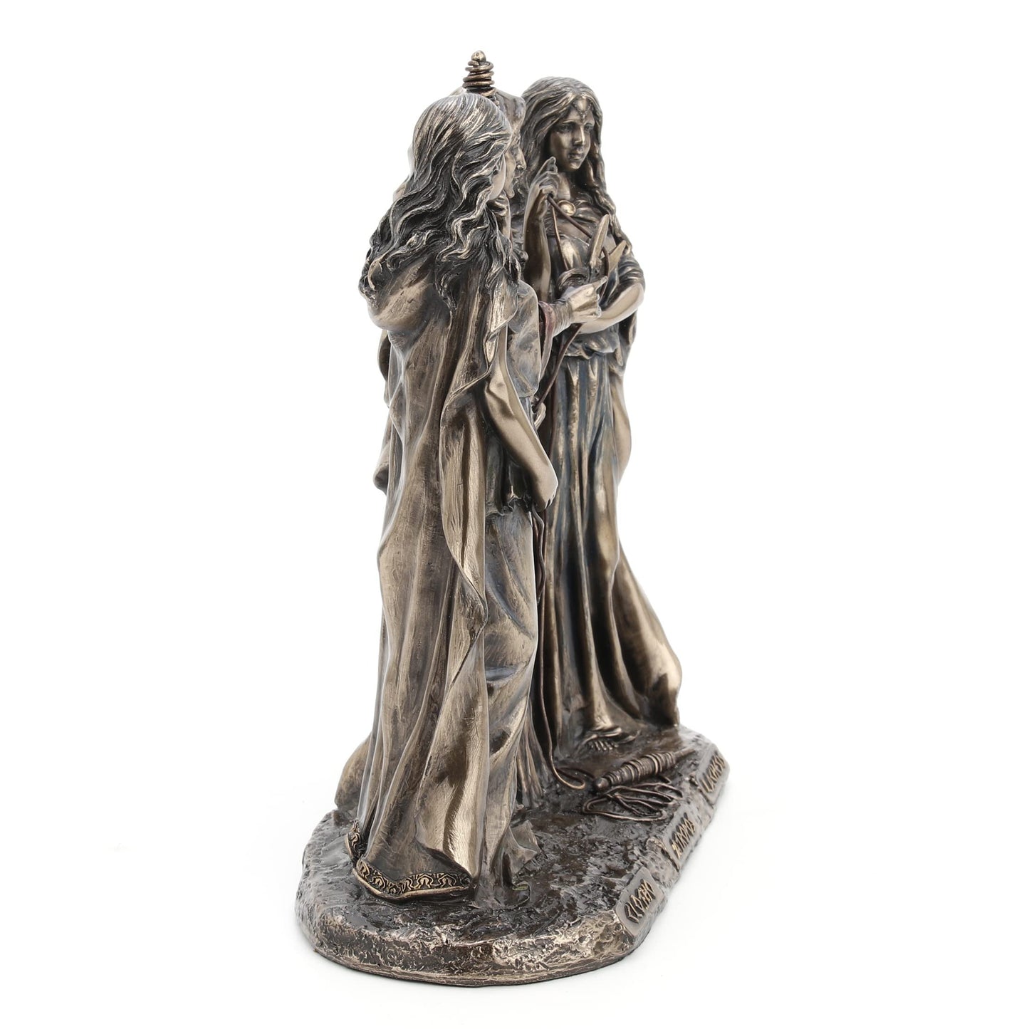 The Three Fates of Destiny Cold Cast Resin Antique Bronze Finish Greek Statue
