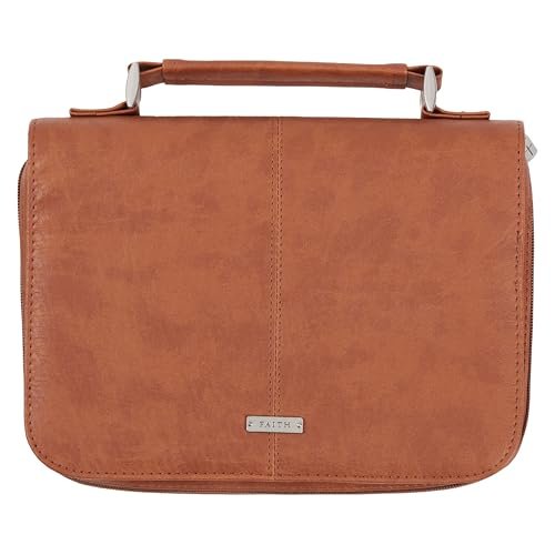 Christian Art Gifts Men/Women's Classic Bible Cover Faith Badge, Faux Leather