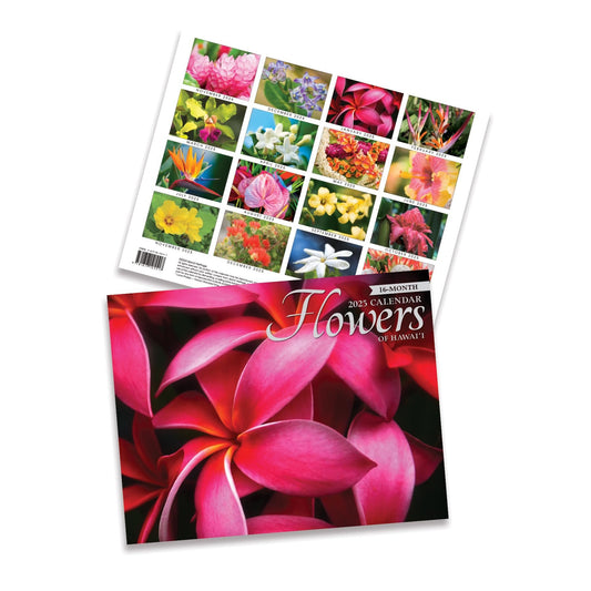 Welcome to the Islands Hawaii 16 Month Trade 2025 Calendar November 2024 - February 2026 Flowers