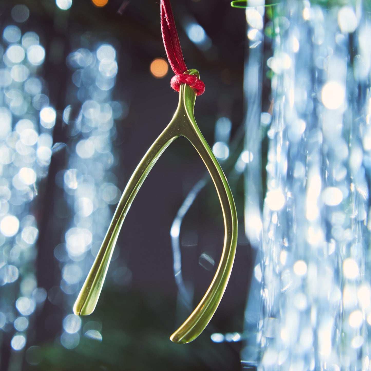 Waterford Christmas Wishbone Golden Ornament