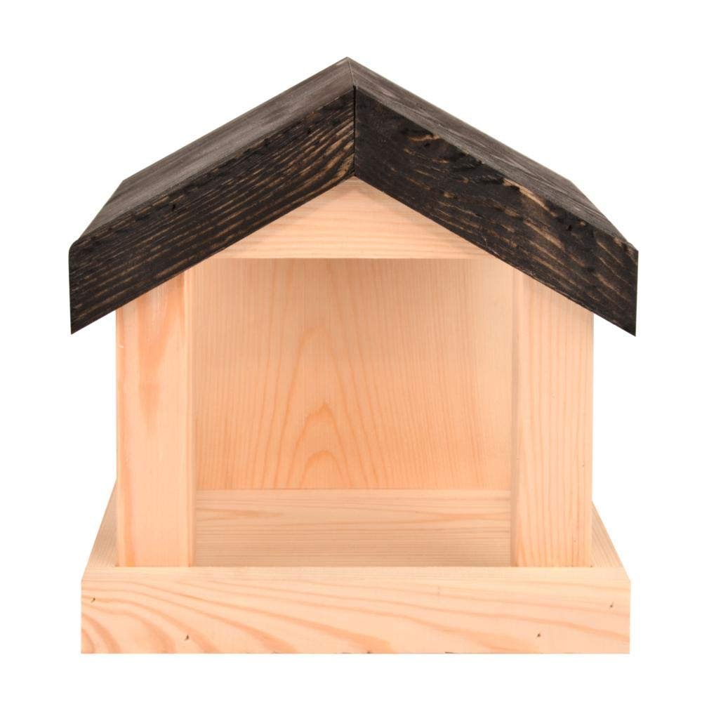 Esschert Design FB462 Wall Mounted House-Shaped Wood Bird Feeder