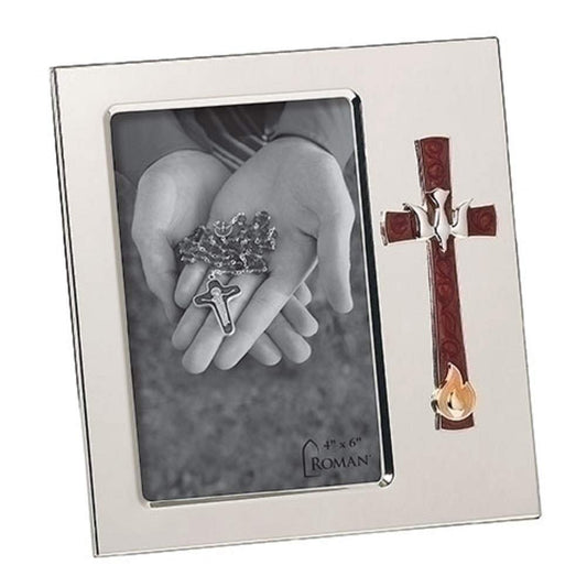 Giftware by Roman Inc., Sacrements, Confirmation, 7"H CONFIRMATION DOVE and FLAME FRAME,Religious, Inspirational, Durable
