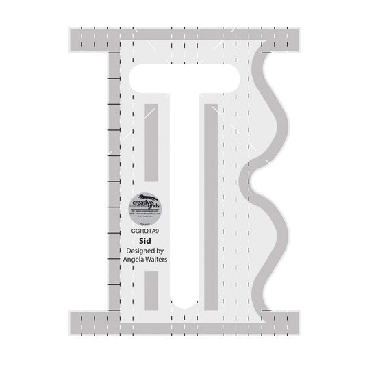 Creative Grids Machine Quilting Tool - Sid - CGRQTA9 - Made in USA, Non-Slip Grip Acrylic Quilting & Sewing Template Ruler for Free-Motion Quilt Patchwork Design on Domestic Sewing & Longarm Machines