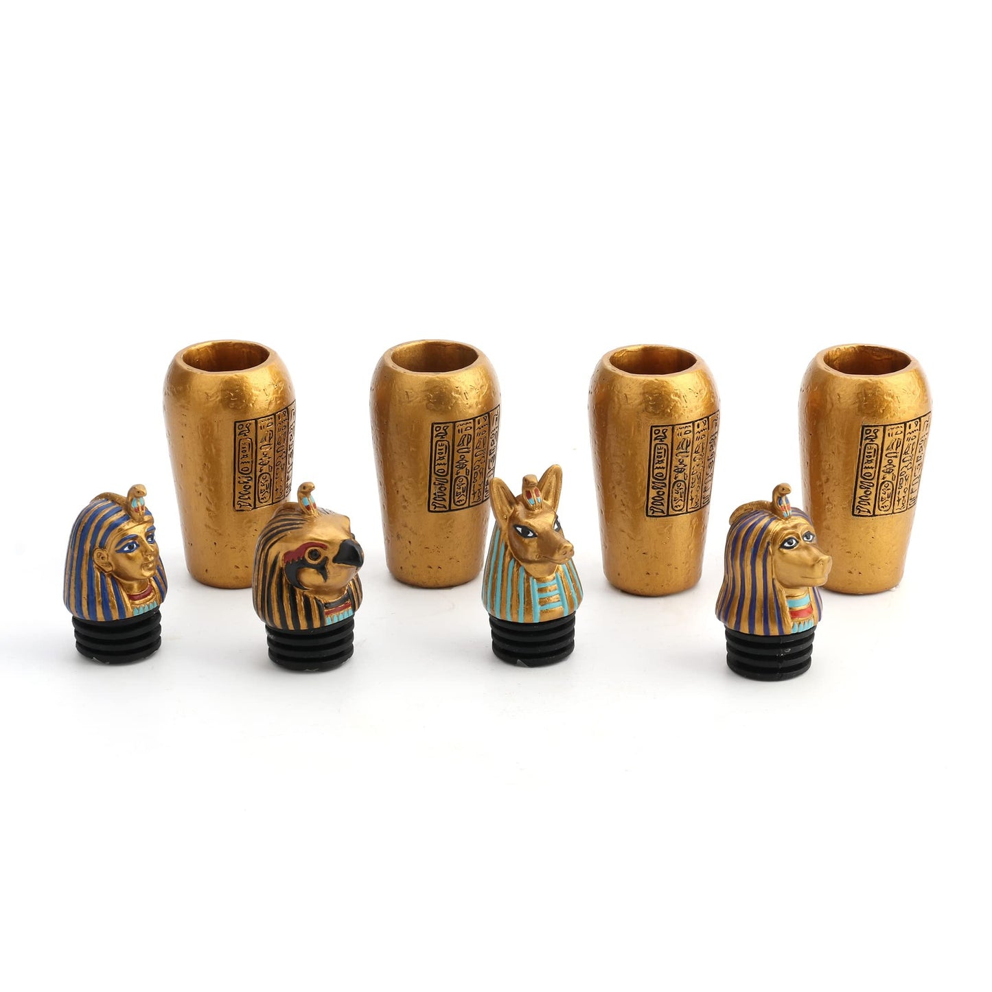 Veronese Design 3 1/2" Egyptian Canopic Jars Miniatures (Set of Four) Resin Figurine