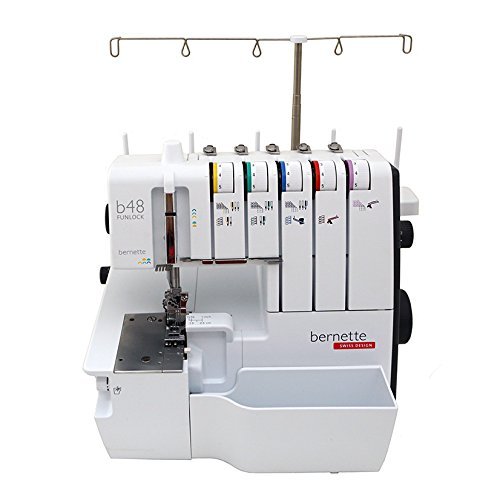 Bernette B48 Funlock Serger Coverstitch Overlock Machine | Heavy Duty Sewing Quilting Performance for Beginners and Professionals | 23 Stitches LED Light 1300 SPM Easy Threading Knife Control