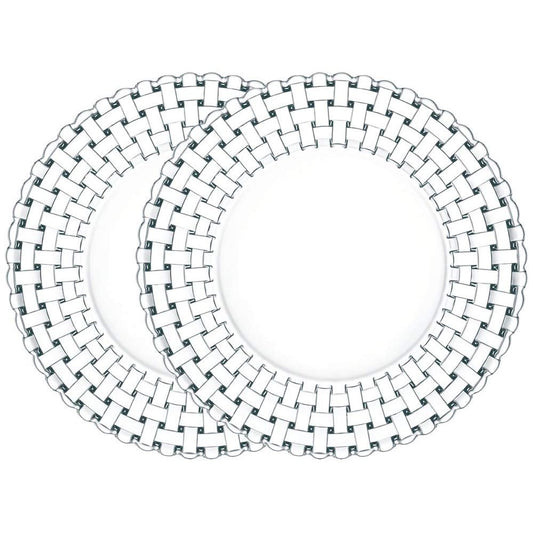Nachtmann Bossa Nova Crystal Serving Platter – 12.6" Basketweave Design Glass Plate for Appetizers, Desserts & Special Occasions – Elegant Lead-Free Tableware for Dining, Gifting & Home Display