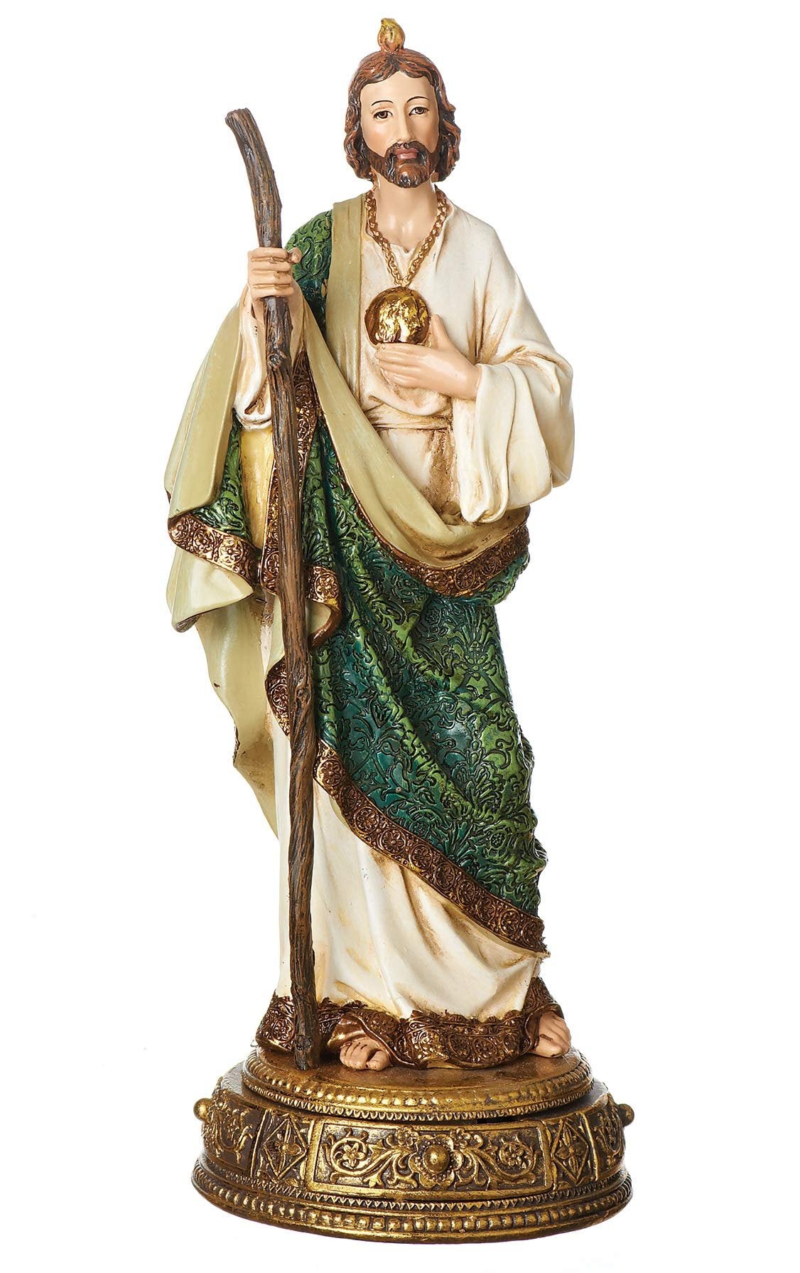 Joseph's Studio by Roman - St. Jude Figure on Base, Heavenly Protectors, Renaissance Collection, 10.75" H, Resin and Stone, Religious Gift, Decoration