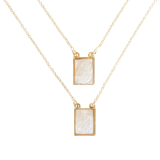 Roman Infinity Scapular Layered Gold Tone 26 inch Zinc Metal Multi Tiered Necklace
