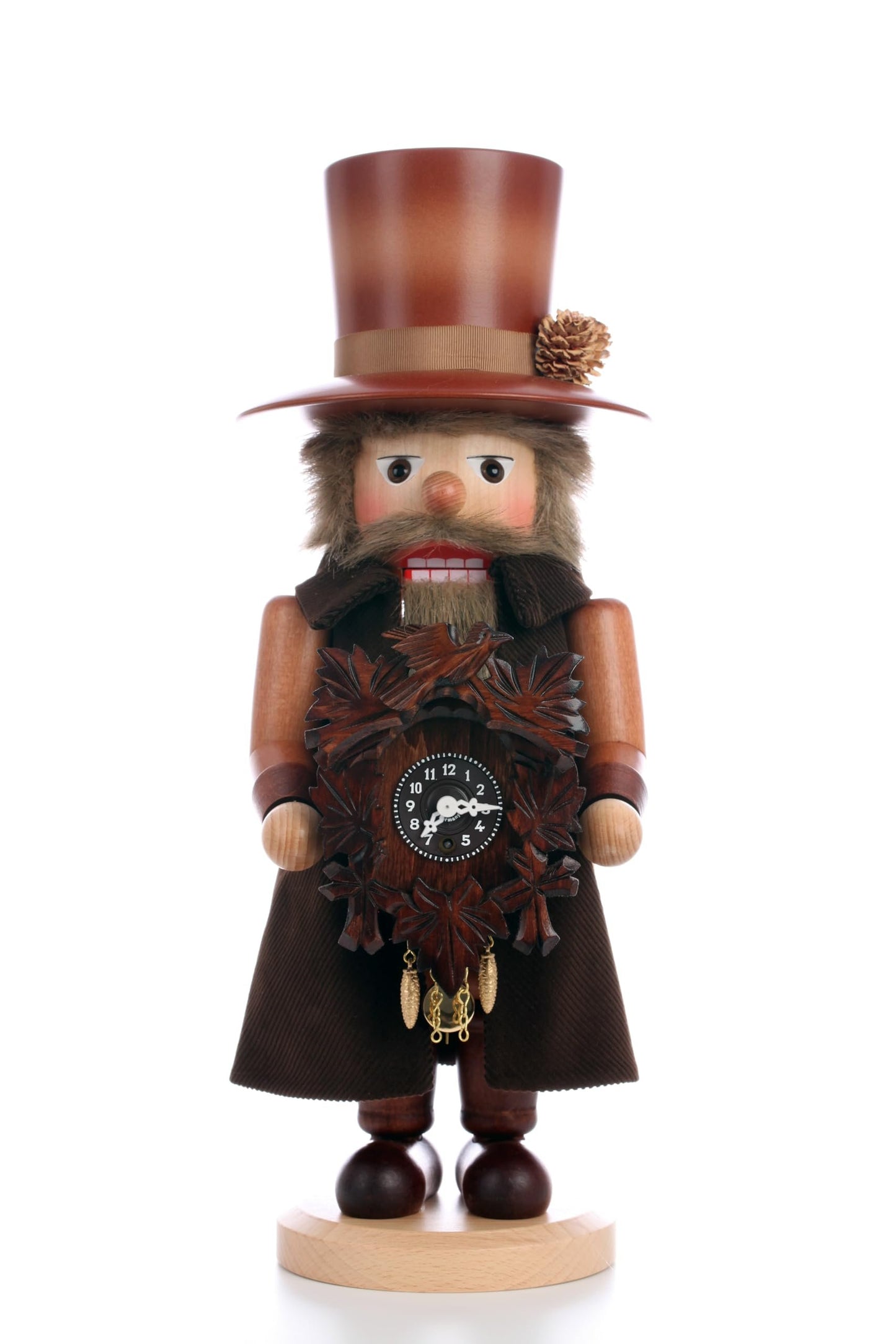 ANGIEHAIE German Christmas Nutcracker Blackforest Clockmaker Natural Colors - 41,5 cm / 16 inch - Christian Ulbricht