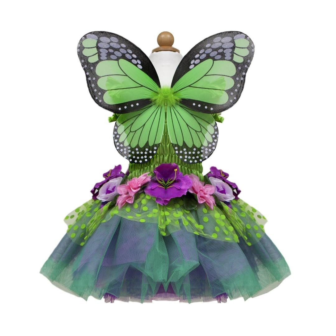 Great Pretenders Fairy Blooms Deluxe Dress with Wings, Green, Medium