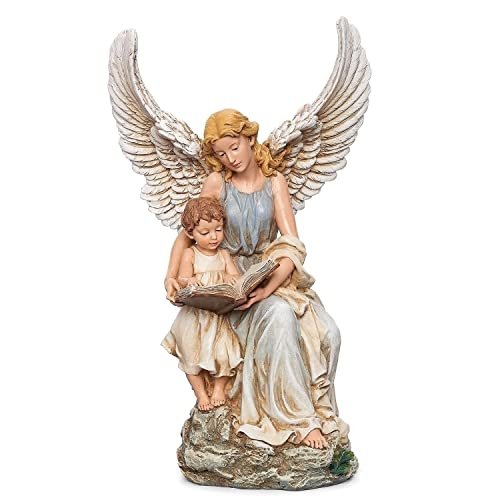 Joseph's Studio by Roman, Renaissance Collection, 10.5" H Guardian Angel Reading, Home Décor, Devout Gift, Prayerful Inspiration (4x5x10)