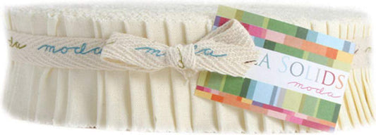 Bella Solids Snow Honey Bun 40 1.5-inch Strips Moda Fabrics 9900HB 11