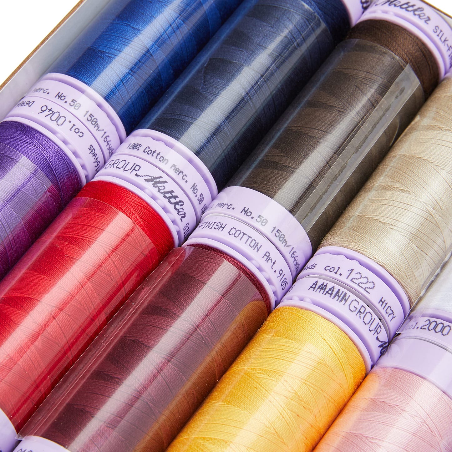 Mettler Silk Finish Cotton Thread Set | Colors may vary | 18 Pcs, Piece