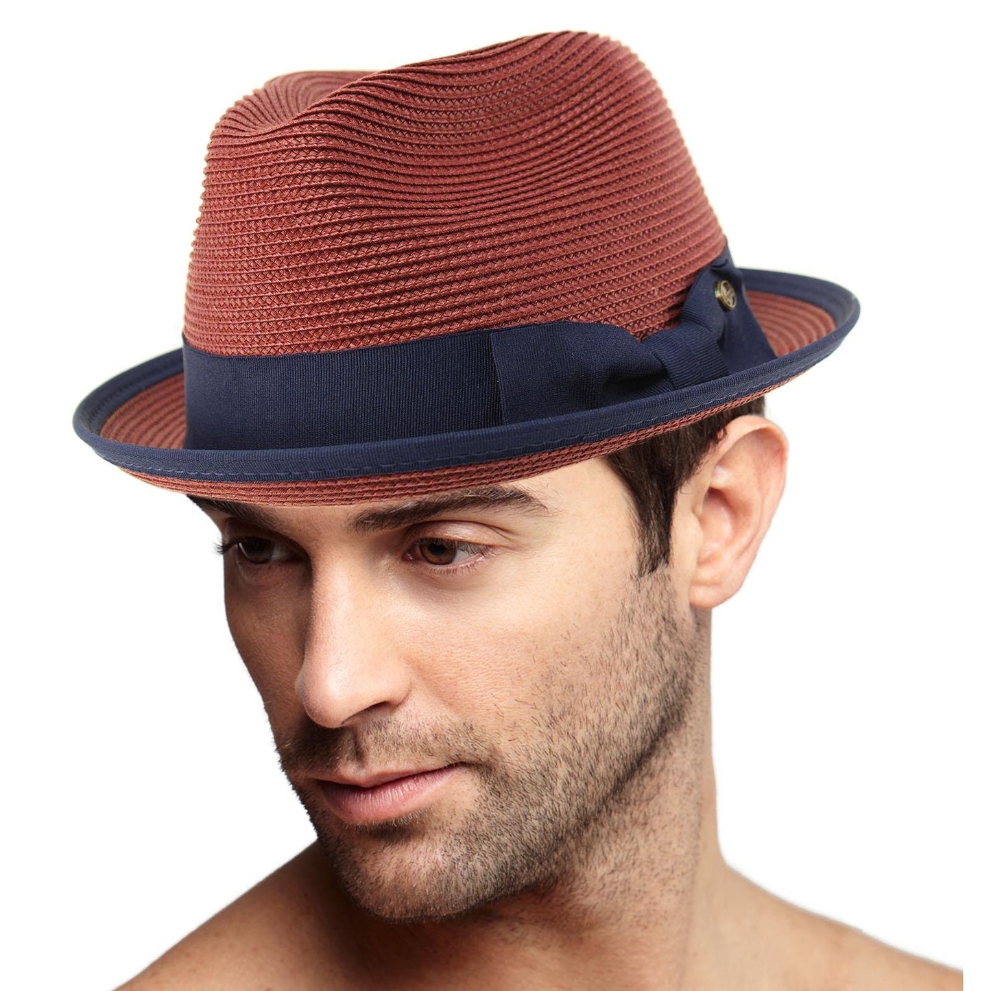 Epoch Men's Classy Travel Crushable 2tone Derby Fedora Upturn Curl Brim Hat