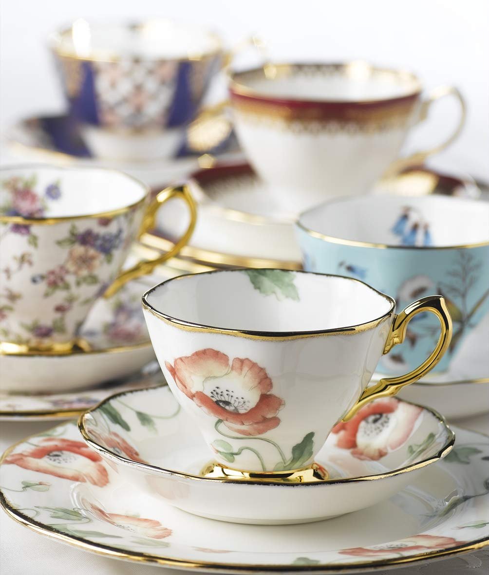 Royal Albert 100 Years 1900-1940 Teacup & Saucer, Set of 5 Multi