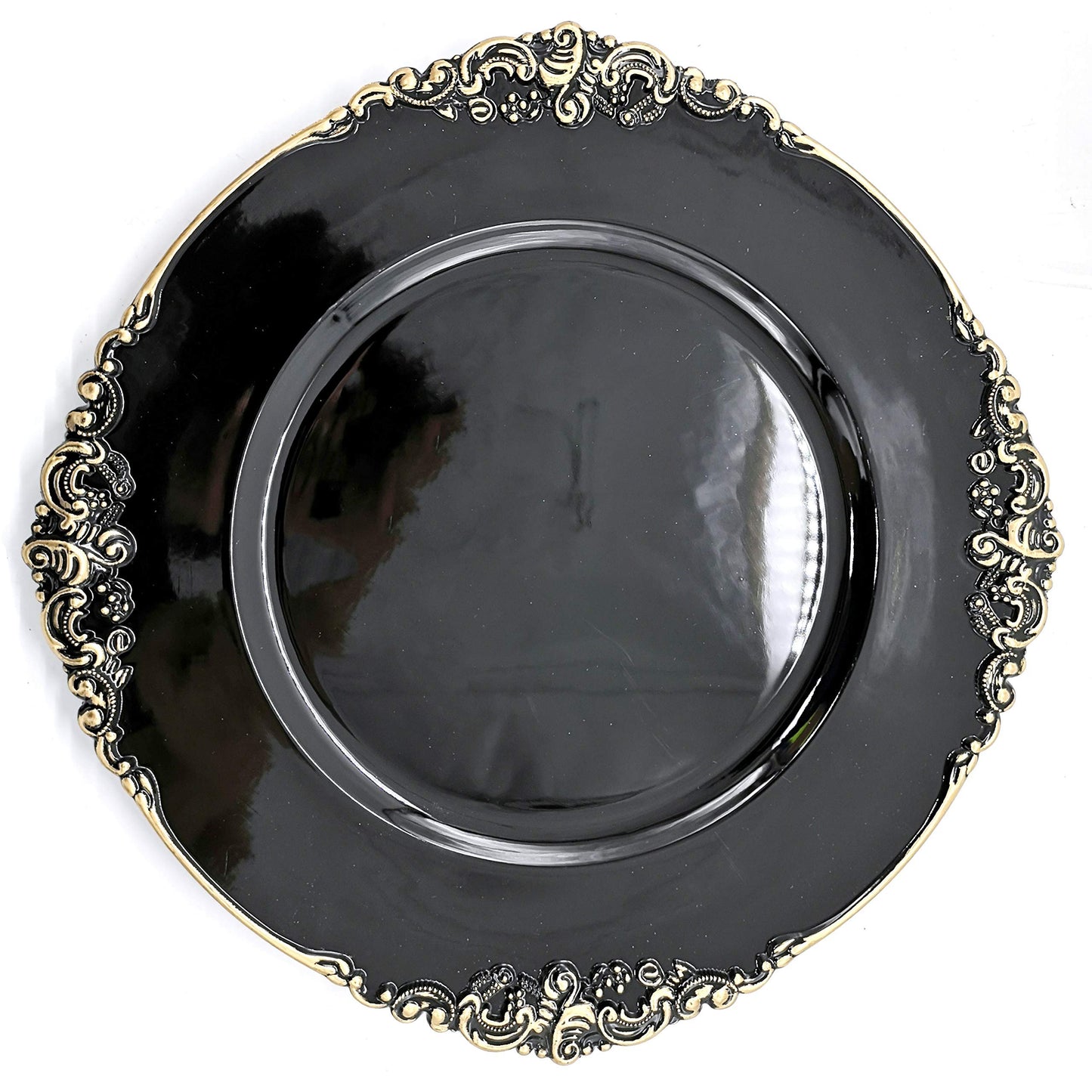 allgala Heavy Quality Round Charger Plates - Elegant Gold Chargers for Dinner Plates