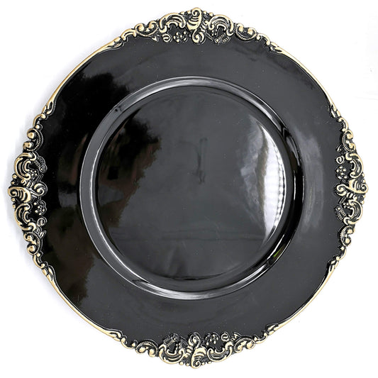 allgala Heavy Quality Round Charger Plates - Elegant Gold Chargers for Dinner Plates