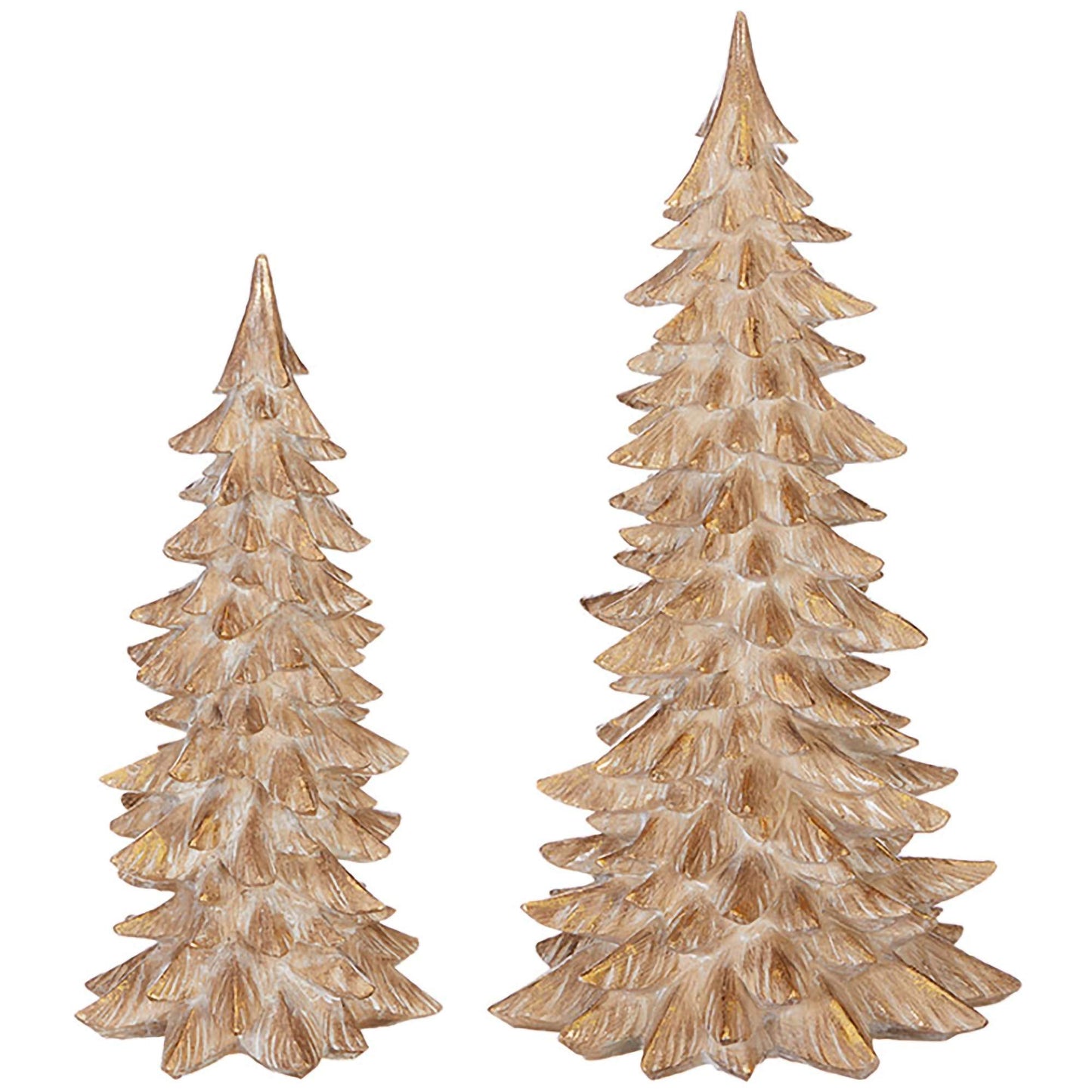 RAZ Imports Winter Botanicals 15" Tree, Set of 2 - Festive Miniature Tree Sculpture and Tabletop Holiday Decoration - Cute Christmas Topiaries and Plant Figurines for Tables, Shelves and Desks