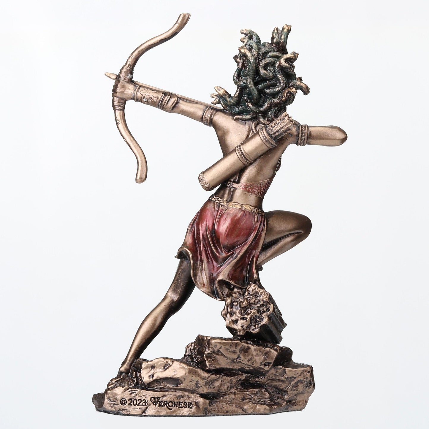 Veronese Design 4 1/2 Inch Medusa The Gorgon Drawing Bow and Arrow Hand Painted Resin Sculpture