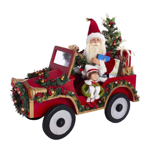 Kurt S. Adler Kurt Adler 22-Inch Santa Driving Car Tablepiece