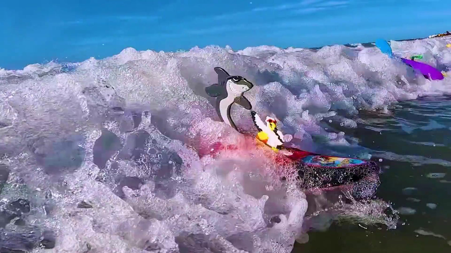Surfer Dudes Legends & Surfer Pets Wave Powered Mini-Surfer, Pet and Surfboard Beach Toy