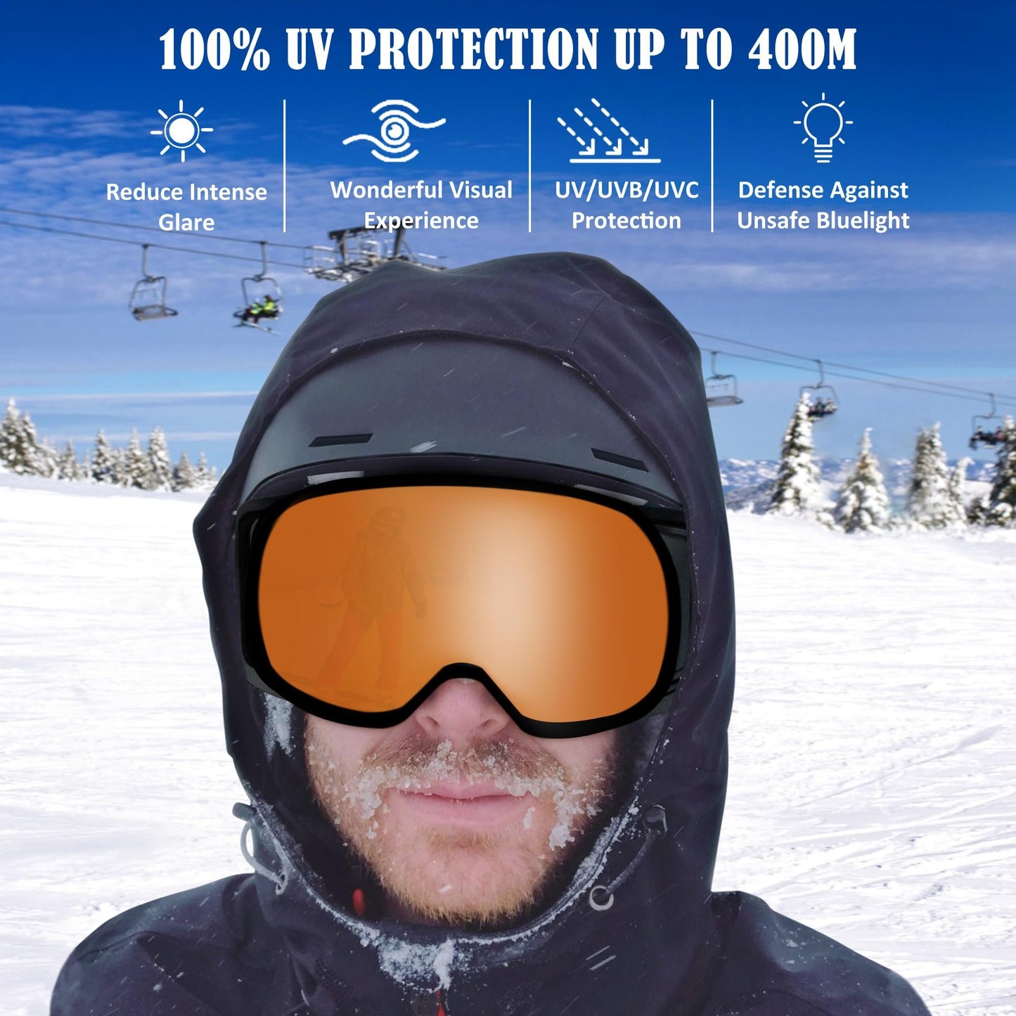 Daytona Helmets Snowboard Goggles - Anti Fog Ski Goggles For Men, Women & Youth - Anti Scratch Ski Goggles For UV Protection