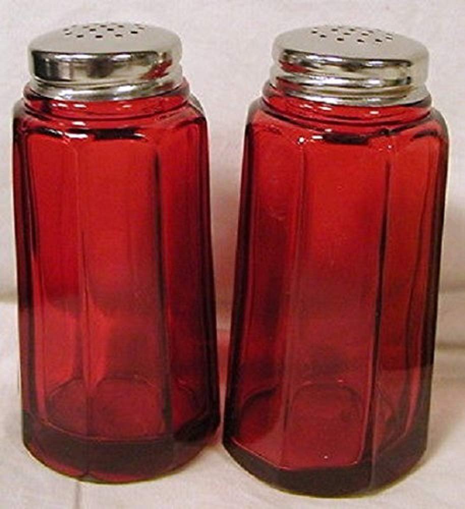 Salt & Pepper Shaker Set - Paneled Pattern - American Made - Mosser Glass USA