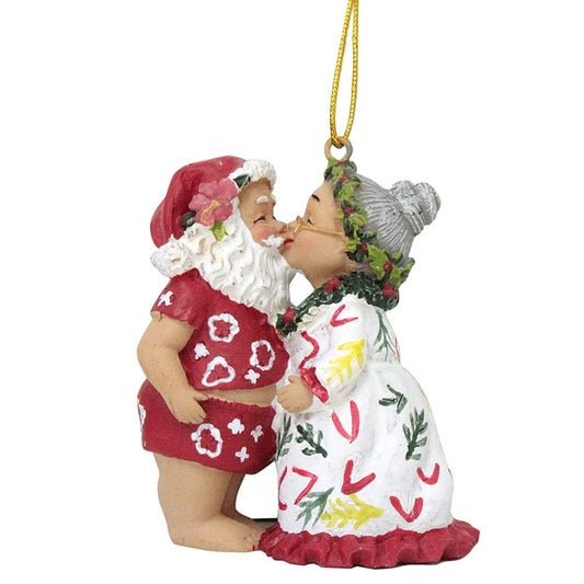 Island Heritage Kissing Santa Ornament