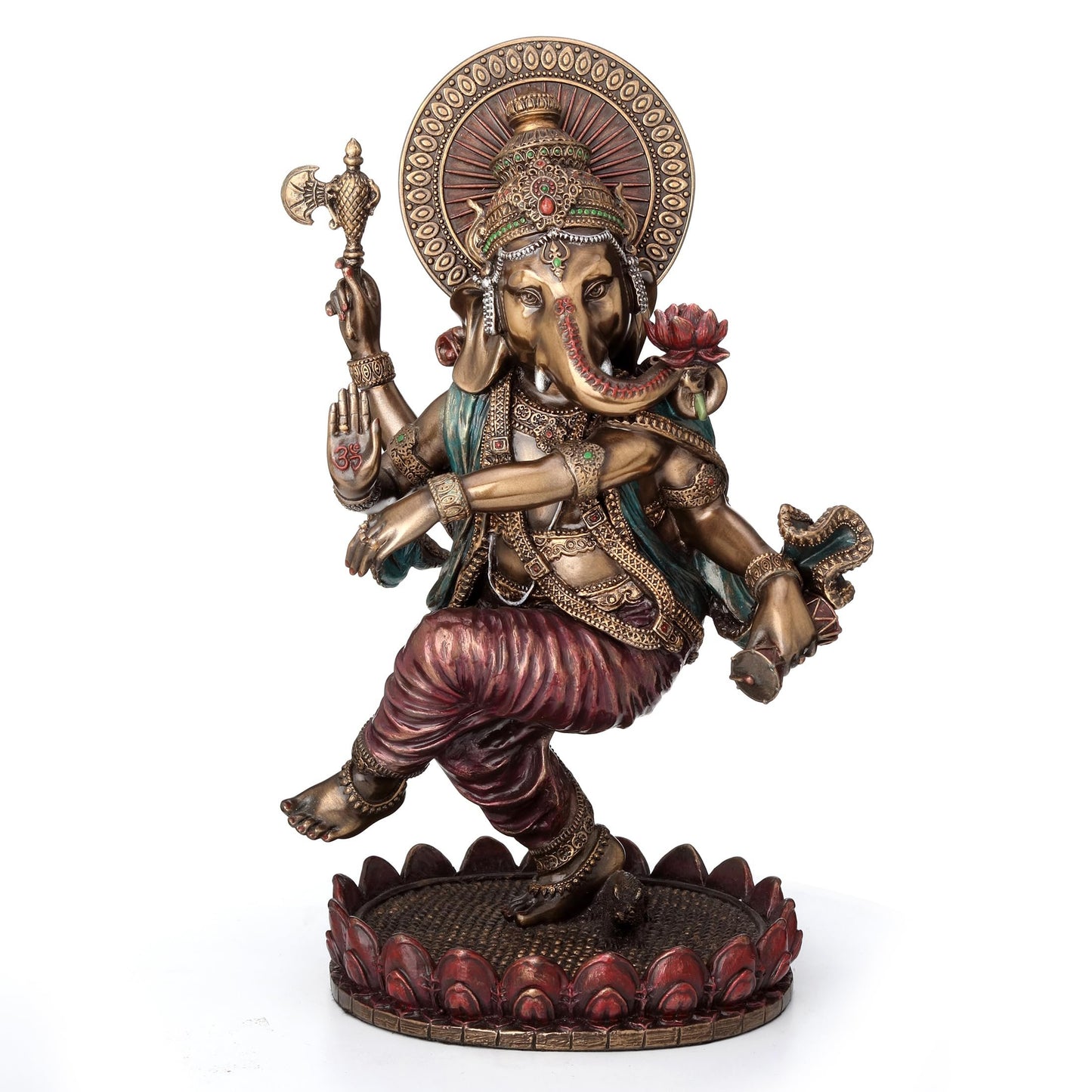 Veronese Design 8 1/4 Inches Dancing Ganesha Hindu God Idol Cold Cast Resin Statue Bronze Finish