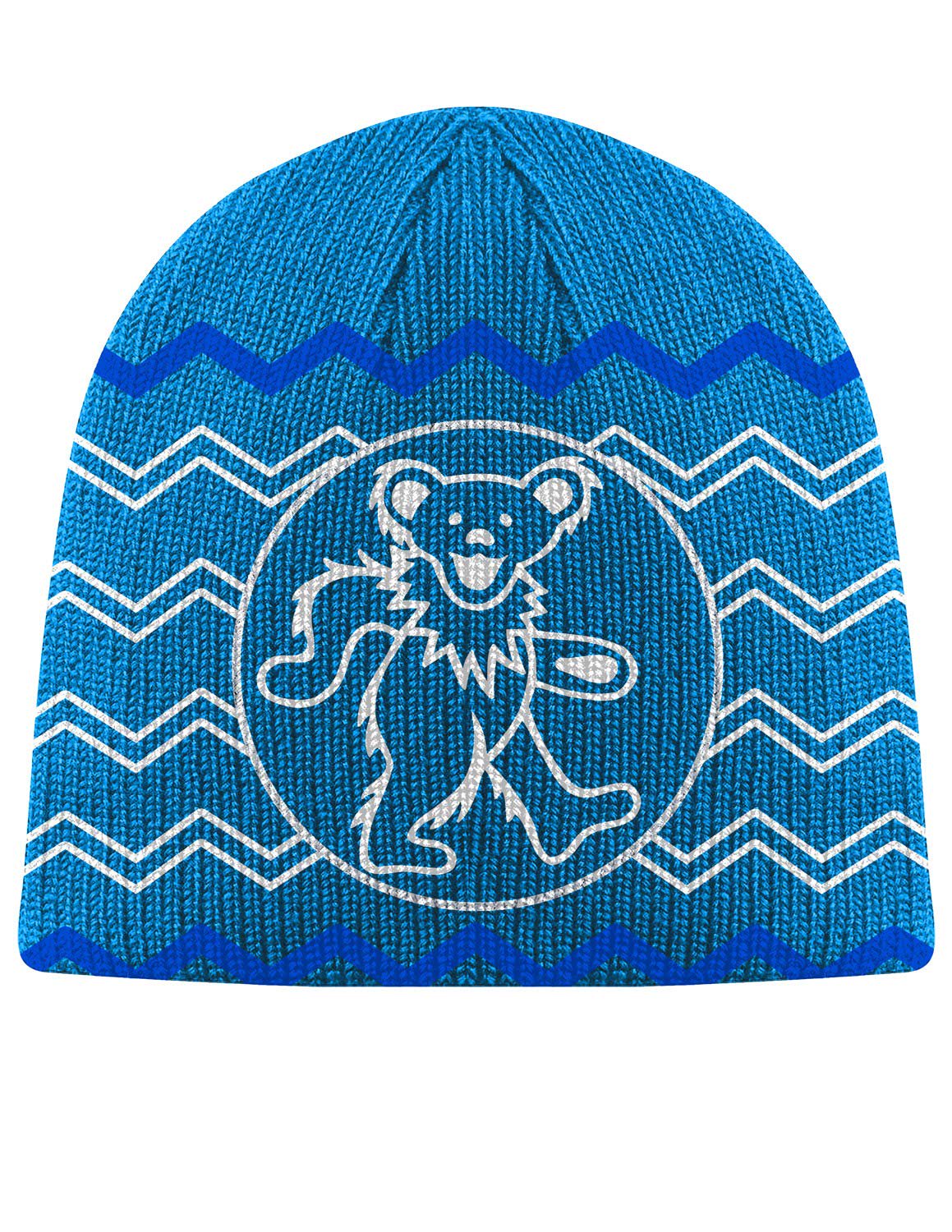 Grateful Dead Steal Your Face Knit Beanie Skull Cap Winter Hat - Blue