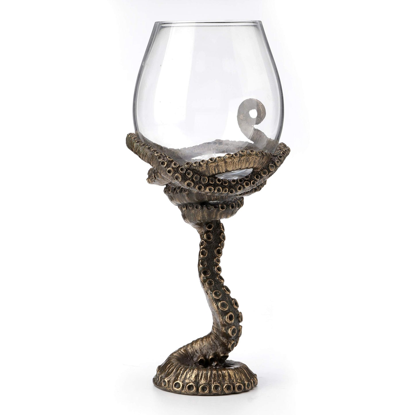 Veronese Design 9.75 Inch Steampunk Octopus Tentacle Occult Wine Glass Antique Bronze Finish
