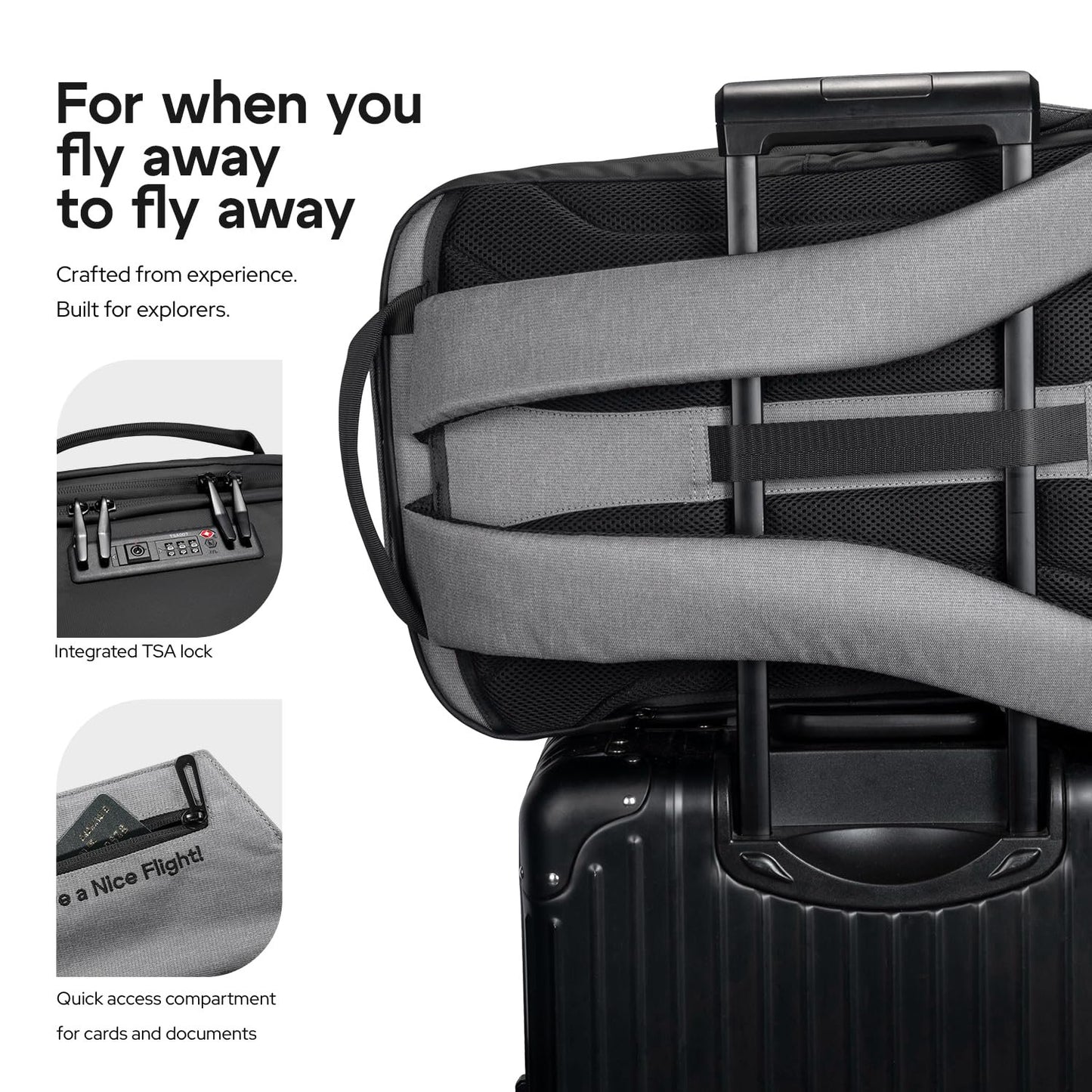 DronePack 25L customizable Travel Camera Bag with removable dividers - EARLY BIRD - Drone Backpack incl. TSA lock, fire-resistant battery pocket, laptop compartment, ergonomic straps - grey Drone Bag