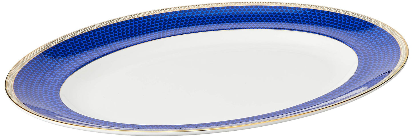 Wedgwood Hibiscus Oval Serving Platter, 13.75", Blue