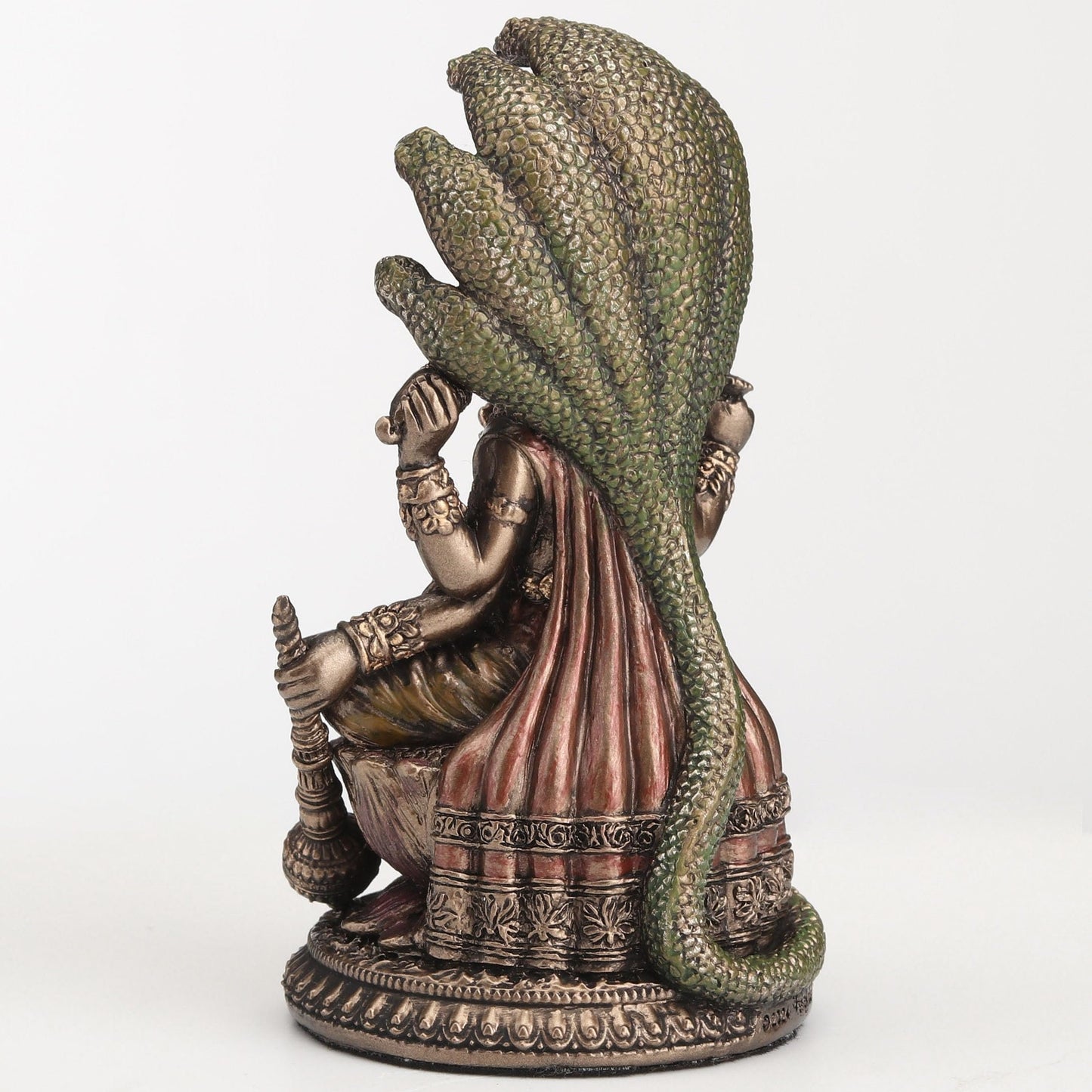 Veronese Design 3 3/4 Inch Shesha Vishnu Cold Cast Resin Bronze Finish Hindu God Idol Sculpture