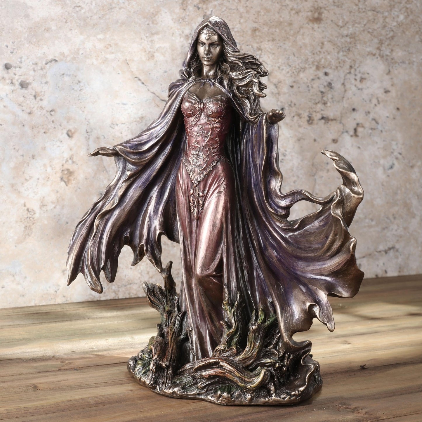 Veronese Design 11 1/4 Inch Tall Morgana by Monte Moore Cold Cast Resin Antique Bronze Finish Sculpture