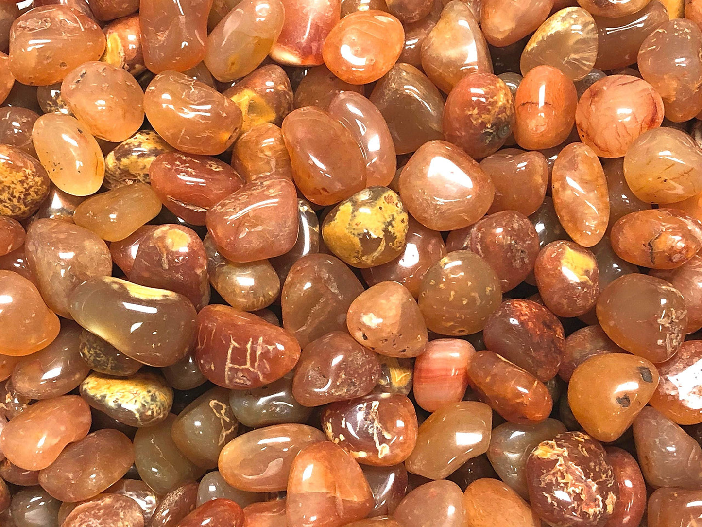 Zentron Crystal Collection: Tumbled Natural Carnelian Stones -1" Smooth Pieces
