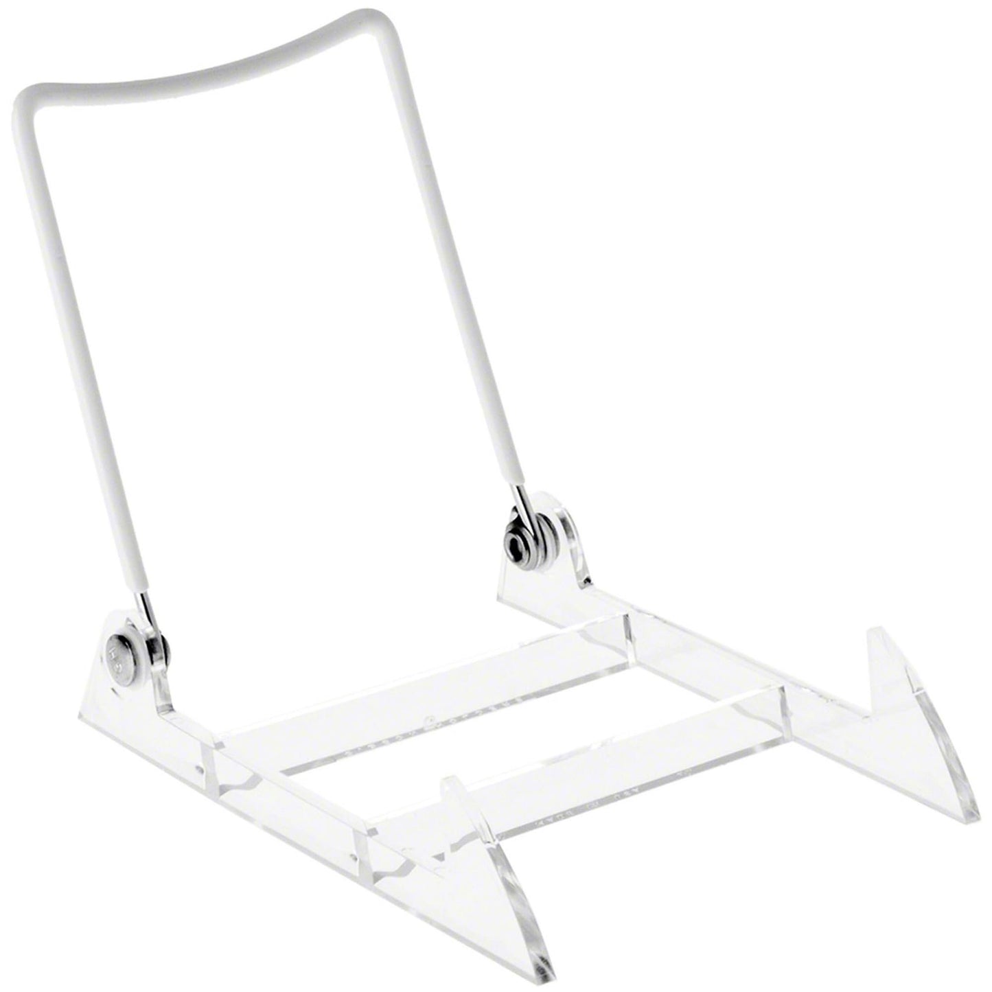 GIBSON HOLDERS 2PL Adjustable White Wire and Clear Acrylic Display Easel, 3.875" W x 5.375" D x 4.75" H, Pack of 3
