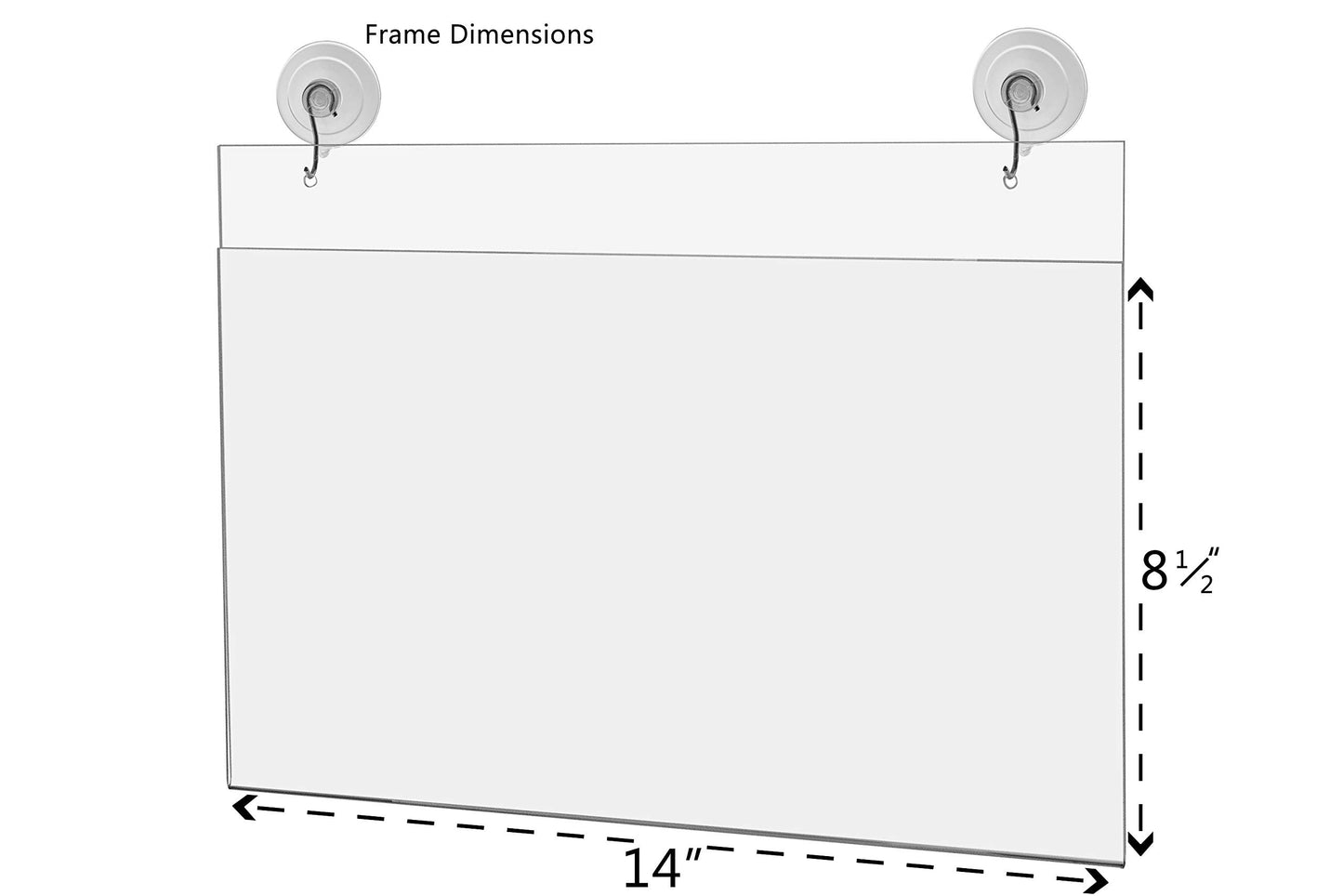 Marketing Holders 2 Pack Suction Cup Hooks Sign Holder 14” x 8.5" Document Holder Double Sided Window Mount Menus Daily Specials and Events Sign Sleeve for Restaurants and Cafes
