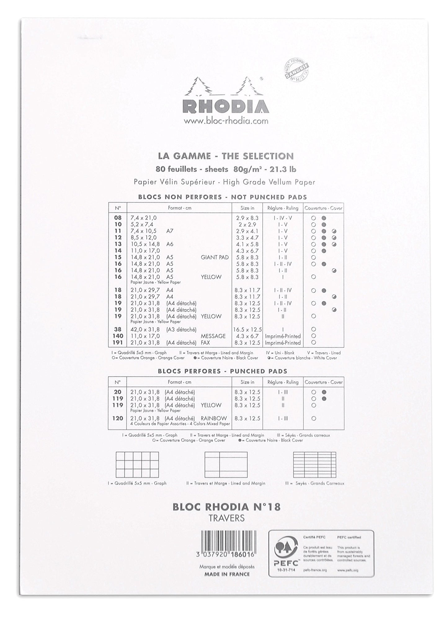 Rhodia A7 Head Stapled Pad