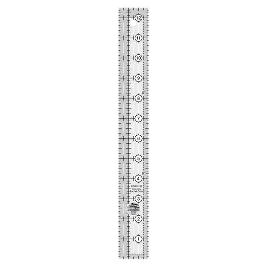 Creative Grids Quilt Ruler 1-1/2in x 12-1/2in Rectangle – CGR15125 – Made in USA, Non-Slip Grip Acrylic Quilting, Sewing, Crafting, Patchwork Ruler for Measuring & Cutting Fabric