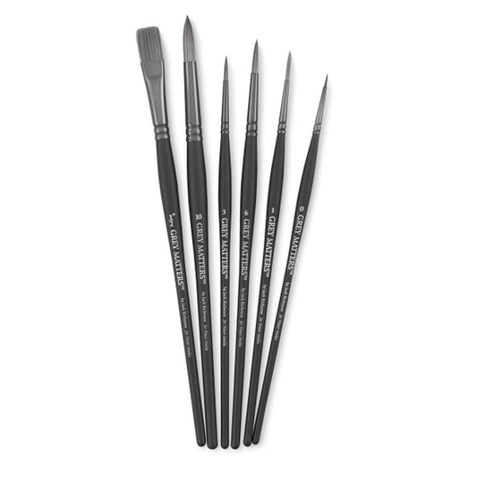 Jack Richeson Grey Matters Watercolor Brushes (Set of 6)