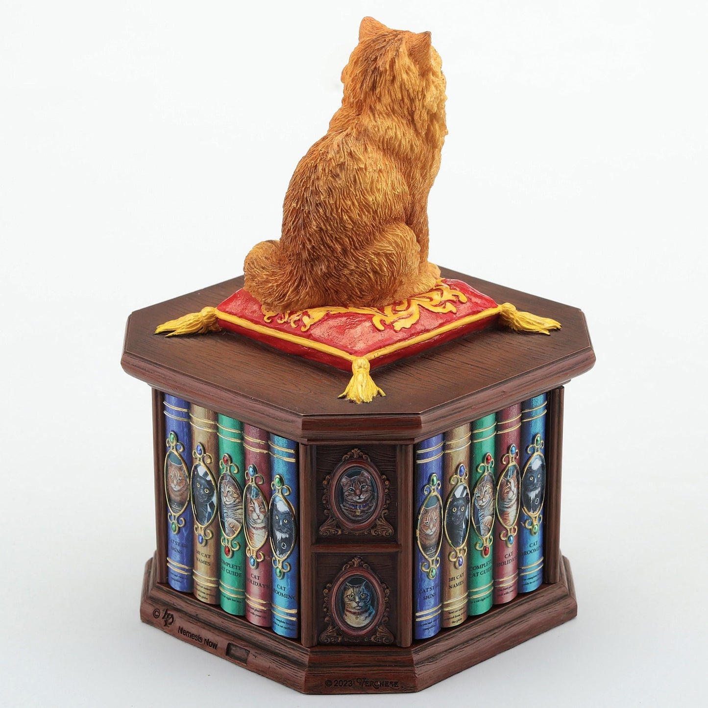 Veronese Design 6 3/4 Inch Mad About Cats Trinket Box by Lisa Parker Hand Painted Resin Sculpture Animal Home Decor