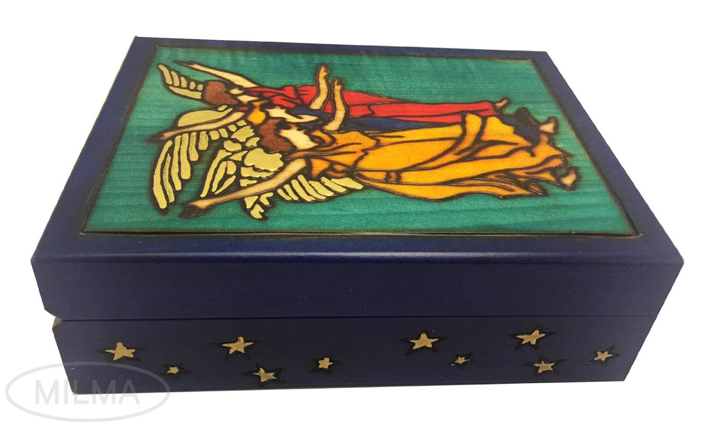 Enchanted WORL OF BOXES Saphirots Angels Jewelry Box Polish Handmade Keepsake Tarot Card Holder