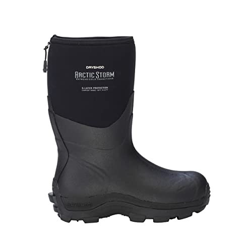 Dryshod Arctic Storm Winter Boot | Mid-Calf Height |Black/Grey | Waterproof | Extreme Cold |Men