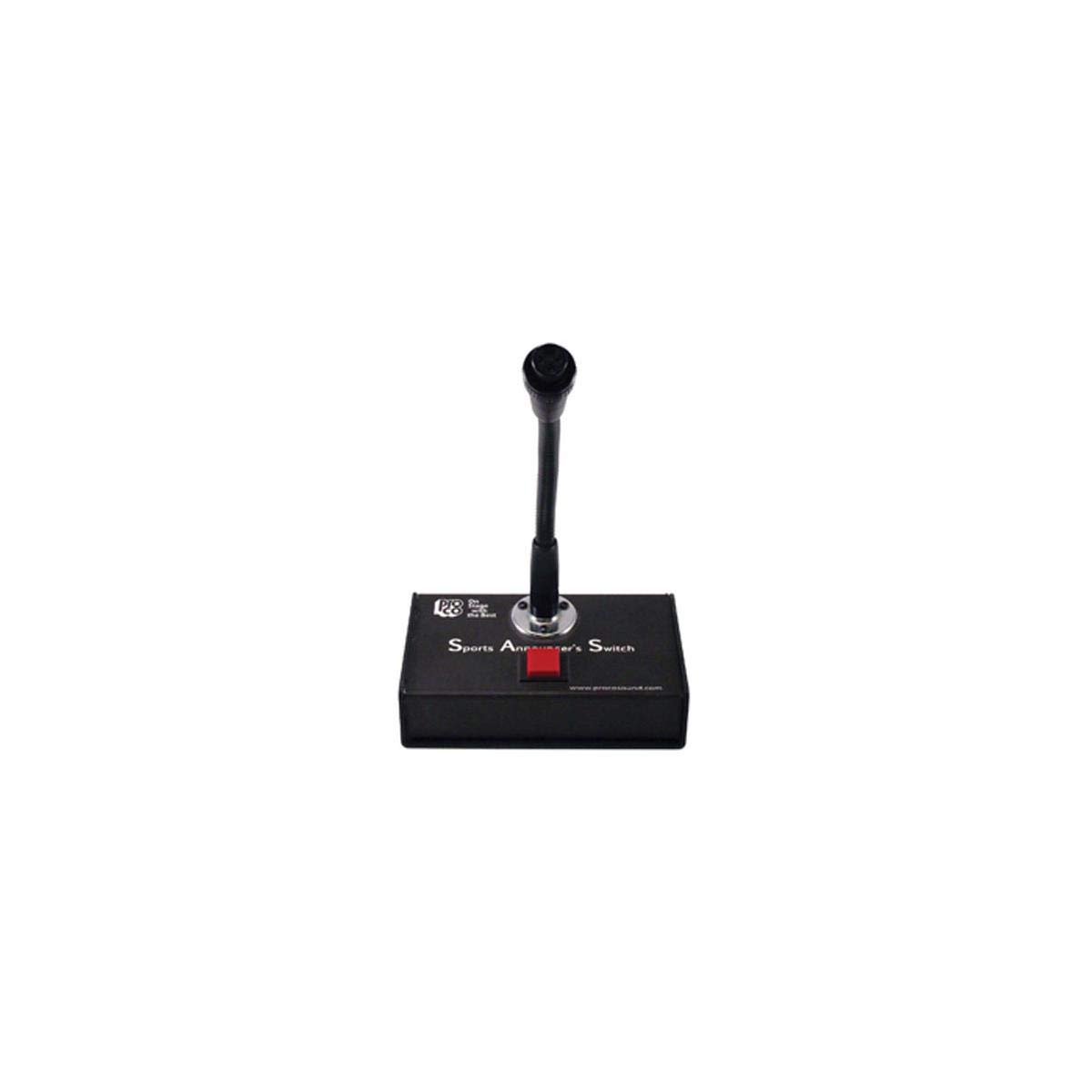 Pro Co Sound SAS3 Sports Announcer's Switch - Push to Talk With Gooseneck Microphone Connector