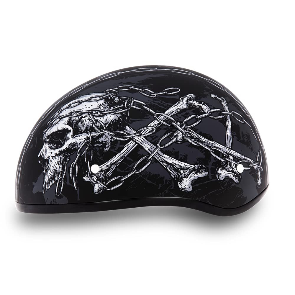 Daytona Helmets Half Skull Cap Motorcycle Helmet – DOT Approved [Graphics]…