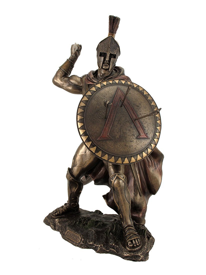 Veronese Design King Leonidas Greek Warrior of Sparta Bronze Finish Statue